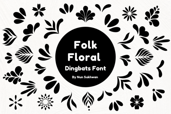 Folk Floral Dingbats: Where Rustic Charm Meets Modern Design