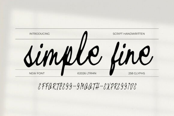 Simple Fine: A Script Handwritten Font for Modern Brands